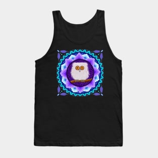 Fluffy Baby Owl Mandala Tank Top